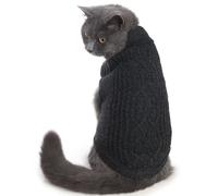 Jnancun Cat Sweater Keep Your Pets Cozy, 16 Color Turtleneck Knitted Sleeveless Cat Clothes, Winter Outfits for Cats & Small Dogs During Cold Seasons (Dark Gray, Small)