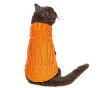 Jnancun Cat Sweater Keep Your Pets Cozy, 16 Color Turtleneck Knitted Sleeveless Cat Clothes, Winter Outfits for Cats & Small Dogs During Cold Seasons (Orange, X-Small)