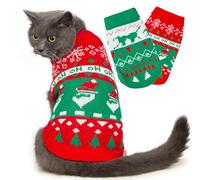 Jnancun Cat Sweater Keep Your Pets Cozy, 16 Color Turtleneck Knitted Sleeveless Cat Clothes, Winter Outfits for Cats & Small Dogs During Cold Seasons (Scarlet, Small)