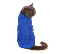Jnancun Cat Sweater Keep Your Pets Cozy, 16 Color Turtleneck Knitted Sleeveless Cat Clothes, Winter Outfits for Cats & Small Dogs During Cold Seasons (Dark Blue, Medium)