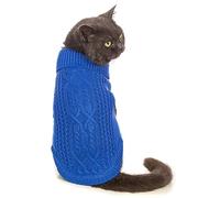 Jnancun Cat Sweater Keep Your Pets Cozy, 16 Color Turtleneck Knitted Sleeveless Dog Sweater, Winter Outfits for Cats & Small Dogs During Cold Seasons(Dark Blue, X-Small)