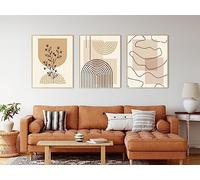 JNAOZI Abstract Line Geometry Pictures, Abstract Botanical Art Poster, Interior Home Decor Wall Art, Without Frame (40 x 60 cm x 3, Pictures 1)