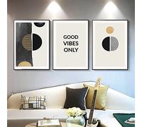 JNAOZI Canvas Picture Abstract Line Geometry Poster, Geometric Drawing, Wall Art, Modern Wall Decoration, Picture Set for Living Room, Bedroom,Without Frame (30 x 40 cm x 3, Style 3)