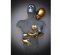 JNAOZI Feminist Poster Trendy Girl Fashion Canvas Wall Art,3D Metal Sculpture Romantic Lovers Mural Home Wall Decoration - Without Frame (Lovers,1Pcs-50x70cm)…