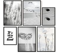 JNAOZI Wall Picture Pampas Grass, Modern Poster Set, Beach Stylish Wall Pictures, Living Room Decor Canvas, 6 Wall Posters, without Frame (Styles 2.4 x A3 + 2 x A4)