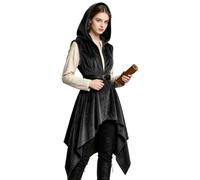 JNAOZI Women's Medieval Ranger Renaissance Hooded Vest | Hooded Surcoat Tunic Sleeveless Tabard,Renaissance Sleeveless Waistcoat for Halloween LARP Cosplay Costume