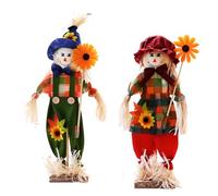 JNAWA 2 PCS Halloween Garden Scarecrow Ornament 40cm Scarecrow Garden Stake Small Autumn Standing Scarecrow Decorations Outdoor Scarecrow Lawn Decor for Garden Yard