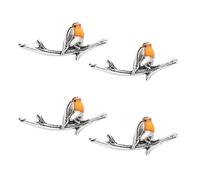 JNAWA 2Pairs Robin Bird Branch Earrings Pretty Pierced Ears Cute Animal Earrings Exquisite Zinc Alloy Jewelry Gifts for Women Girls Party Accessories