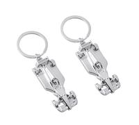 JNAWA 2Pieces Racing Car Keyring Sport Keyring Key Chain Boy Silver Car Keyring Accessories for Fans of Racing Gifts