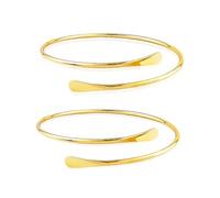 JNAWA 2Pieces Teardrop Bangle Gold Simple Fashion Bracelet Adjustable Opening Arm Band Jewelry Bangle Gift for Halloween Adult Women Body Chain