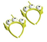 JNAWA 2Pieces Three-Eyed Headband Plush Funny Anime Hairpin Cute Green Monster Headband Suitable Anime Photo Headwear for Women Taking Photos