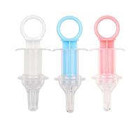 JNAWA 3Pcs Baby Oral Feeding Syringe Silicone Feeder with Liquid Inlet at Both Sides Choke-Proof Nipple Feeder Infant Syringe Feeder