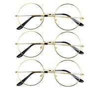 JNAWA 3Pcs Christmas Santa Glasses - Round Father Christmas Vintage Spectacles for Adults' Fancy Dress