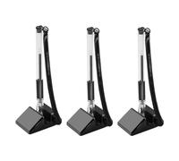 JNAWA 3Pieces Secure Black Counter Pens with Adhesive Backed Base Reception Pens Security Pen Holder Stand Type Spring Joint Pen for Bank Office Hotel
