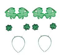 JNAWA 4 Pieces St. Patrick’s Day Headband with Glasses Irish Party Boppers Headband with Glasses Green Irish Accessories for Adults.