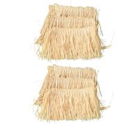 JNAWA 6Pcs Faux Thatch Roof Rolls Mini Straw Roof Farmhouse Decorations for Micro Landscape Architecture Models Dollhouse (6x10cm)