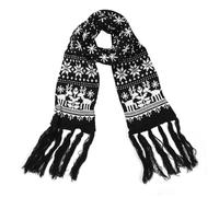 JNAWA Christmas Knitted Scarf - Winter Warm Couple Scarf Reindeer Christmas Gifts for Women (Black)