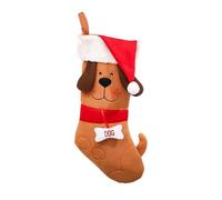 JNAWA Christmas Xmas Dog Stocking Khaki Cartoon Personalized Xmas Stockings Fireplace Gift Present Xmas Tree Decor for Xmas Gift Filling Home Decoration