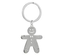 JNAWA Creative Gingerbread Man Stainless Steel Keychain Funny Halloween Christmas Keychain Cute Character Key Ring Charm for Handbag Purse Pendants Gifts Teachers Colleagues