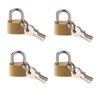 JNAWA Mini Padlock with Keys Long Shackle Solid Brass Padlocks Small Padlock Key Padlock for Gym Locker (4)
