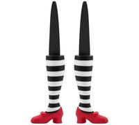 JNAWA Wicked Witch Legs Funny Plant Pot Decor Halloween Ornaments with Red Shoes Stripe Pattern 3D Spooky Garden Display Creative Planter Accessories for Indoor Outdoor Home
