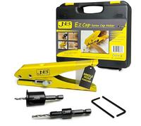 JNB Pro Edge Band Single Hole Punch Set with 2 HSS 5/16" Adjustable Depth Countersink Bits & 2 Hex Allen Wrench - Creates 8mm Caps and Screw Covers for DIY, Carpentry, and Woodworking Projects