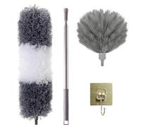 JNBGTU 6.9Ft Feather Duster, Extendable Bendable Washable Cobweb Brush with Extension Pole, Long Feather Duster for Cleaning Ceiling Fan, High Ceiling, Furniture