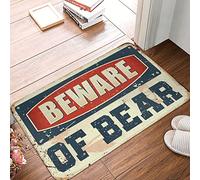 JNBT Boys Bedroom Accessories Beware Of Bear Rug Winter Doormat Outdoor Man Cave Decor And Accessor(40X60CM)