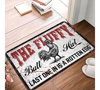 JNBT Classroom Door Mat Chicken Coop Sign The Fluffy Butt Hut Last One In Is A Rotten Egg Rug Fall Rug Farmhouse Welcome Mat(50X80CM)