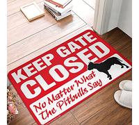 JNBT Door Mats Outdoor Large Keep Gate Closed Noter What The Pitbulls Say Rug Fall Mats For Front Door Door Mats Outdoor Large(50X80CM)