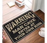 JNBT Doormat Outdoor Entrance Small Wrning Enter At Your Own Risk Mat Fall Front Door Mat Farmhouse Kitchen Mats(65X90CM)