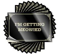 JNBT I'm Getting Meowied Label For Funny Wall Decor Checkered Coffee Sign