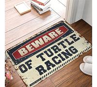 JNBT Outside Door Mats For Front Door Beware Of Turtle Racing Rug Funny Bar Decor Funny Doormats For Outdoor Entranc(50X80CM)