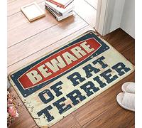 JNBT Summer Rug Beware Of Rat Terrier Rug Desk Decor For Men Front Door Mats Outdoor Fall(50X80CM)
