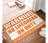 JNBT Welcome Mats Funny Warning No Lifeguard On Duty Rug Outdoor Mats For Home Entrance Fall Welcome Mats F(40X60CM)