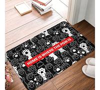 JNBT Winter Outdoor Mat Home Is Where The Paw Is Rug Back Yard Decorations Front Entrance Decor(65X90CM)
