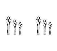 Jnchdghwa 1/4, 3/8, 1/2 Inch Drive Stubby Ratchet Set 6 Pc Mini Ratchet Quick-Release Head 72-Tooth