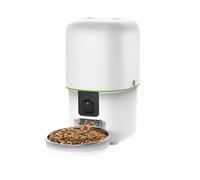 Jnchdghwa 1080P HD Camera Automatic Cat Feeder with 5G WiFi Pet Food Kibble Dispenser for Dogs for Cats White