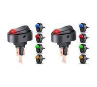 Jnchdghwa 10PCS LED Lighted Rocker Switch 12V Illuminated on Off Toggle Switch 30A 3Pin SPST Oval Shaped Switch 12mm Hole