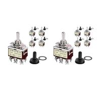Jnchdghwa 10PCS Momentary Toggle Switch 12V DC 3 Position 30A DPDT (On)-Off-(On) 6 Pin Car Toggle Switch with Cover for Car Boat