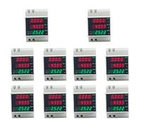 Jnchdghwa 10X D52-2058 Wattmeter Din Rail Volt Current Meter Power Factor Digital Meter AC80-300V Kwh Hz Meter 0-100A,B