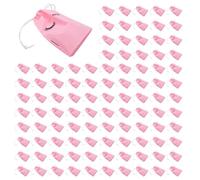 Jnchdghwa 150 Pieces Eyelash Aftercare Bags Plastic Makeup Bags Toiletry Makeup Pouch Cosmetic Travel with Drawstring Pink,M