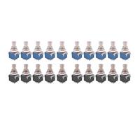 Jnchdghwa 20PCS 3PDT Guitar Effects Stomp Switch Guitar Foot Switches 9 Pin Latching Push Button Switch On-on with Solder Terminal