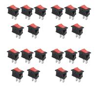 Jnchdghwa 20PCS KCD11 2Pin 2P Black Car Rocker Switch 3A 250V 6A 125V AC Button KCD1-11 10X15 10X15 KCD117