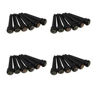 Jnchdghwa 24Pcs Black Ebony Shell Guitar Bridge Bone Pins Set with Green Abalone Dot for Acoustic Guitar Accessories