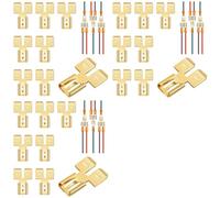 Jnchdghwa 24Pcs Double Back Spade Connector Quick Disconnect Electrical Two-Way Wire Terminal Adapter Non-Insulated Male Single