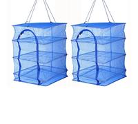 Jnchdghwa 2Pcs Foldable 4 Layers Drying Rack for Vegetable Fish Dishes Mesh Hanging Drying Net Hanging,Natural Way to Dry Food