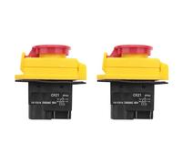 Jnchdghwa 2X 250V 16A IP54 Stop Switch No Volt Release Switch with Emergency Stop Push Button Electromagnetic on Off Switch