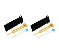 Jnchdghwa 2X Aluminum Alloy Tuning Forks,111Hz Tuning Fork with Hammers for Nervous System Testing Sound Healing Therapy,Gold