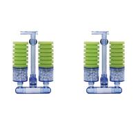 Jnchdghwa 2X Aquarium Filter,Ultra Quiet Aquarium Biochemical Sponge Filter Fish Tank Air Pump Double Foam Sponge Filters Xy-2882